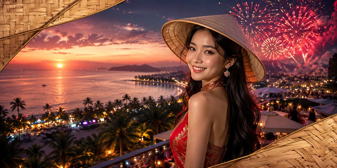 Người dùng tại Phú Quốc tham gia xổ số trực tuyến với nón lá truyền thống